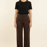 2523 PANTALONE DONNA GAMBA LARGA TESSUTO IN MISTO RAYON