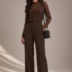 2580 PANTALONE DONNA GAMBA LARGA MISTO VISCOSA.A COMPLETO CON LA GIACCA COD.2579