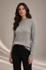 3002 MAGLIA DONNA COLLO ALTO CON MICROLAVORAZIONE TESSUTO IN MISTO VISCOSA - immagine 6