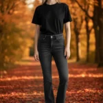 JEANS A TROMBETTA CON STRASS 3072