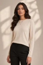 3123 MAGLIA DONNA CON LUREX CUORICINI APPLICATI VESTIBILITA' MORBIDA TESSUTO IN MISTO VISCOSA - immagine 3
