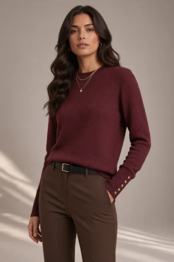 4384 MAGLIA DONNA CON LUREX MISTO VISCOSA.REGULAR FIT CON BOTTONI ORO SUI POLSINI - immagine 2