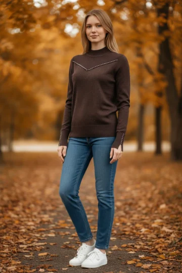 MAGLIA  CON INSERTO EFFETTO RETE 4507 - immagine 4