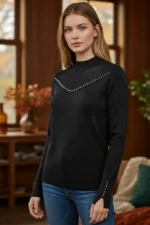 MAGLIA  CON INSERTO EFFETTO RETE 4507