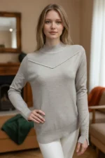 MAGLIA  CON INSERTO EFFETTO RETE 4507 - immagine 2
