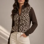 4570 CARIGAN DONNA CON ZIP FANTASIA MACULATO SUL DAVANTI.VESTIBILITA' MORBIDA TESSUTO MISTO VISCOSA