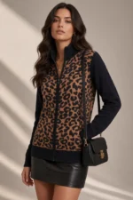 4570 CARIGAN DONNA CON ZIP FANTASIA MACULATO SUL DAVANTI.VESTIBILITA' MORBIDA TESSUTO MISTO VISCOSA - immagine 4