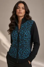 4570 CARIGAN DONNA CON ZIP FANTASIA MACULATO SUL DAVANTI.VESTIBILITA' MORBIDA TESSUTO MISTO VISCOSA - immagine 2