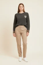 4918 MAGLIA DONNA POLSINO IN VELLUTO FATTO A CAMICIA - immagine 2
