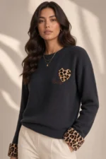4918 MAGLIA DONNA POLSINO IN VELLUTO FATTO A CAMICIA