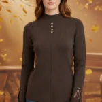 MAGLIA COLLO ALTO CON INSERTI IN PIZZO 4928
