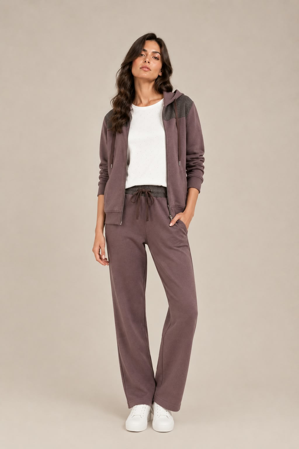 5152 (1) 5152 TUTA DONNA ZIP CON CAPPUCCIO - immagine 1