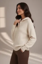 5337 MAGLIA CON CAPPUCCIO/STRASS E BOTTONI TESSUTO IN MISTO VISCOSA.VESTIBILITA' MORBIDA - immagine 2
