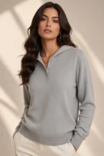 5337 MAGLIA CON CAPPUCCIO/STRASS E BOTTONI TESSUTO IN MISTO VISCOSA.VESTIBILITA' MORBIDA - immagine 3