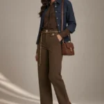 6234 JEANS DONNA GAMBA LARGA CON BOTTONI GIOIELLO