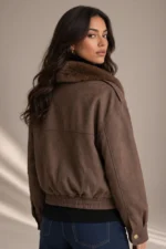 7136 GIUBBINO DONNA TRAPUNTATO MODELLO BOMBER.COLLO IN ECOPELLICCIA REMOVIBILE - immagine 2