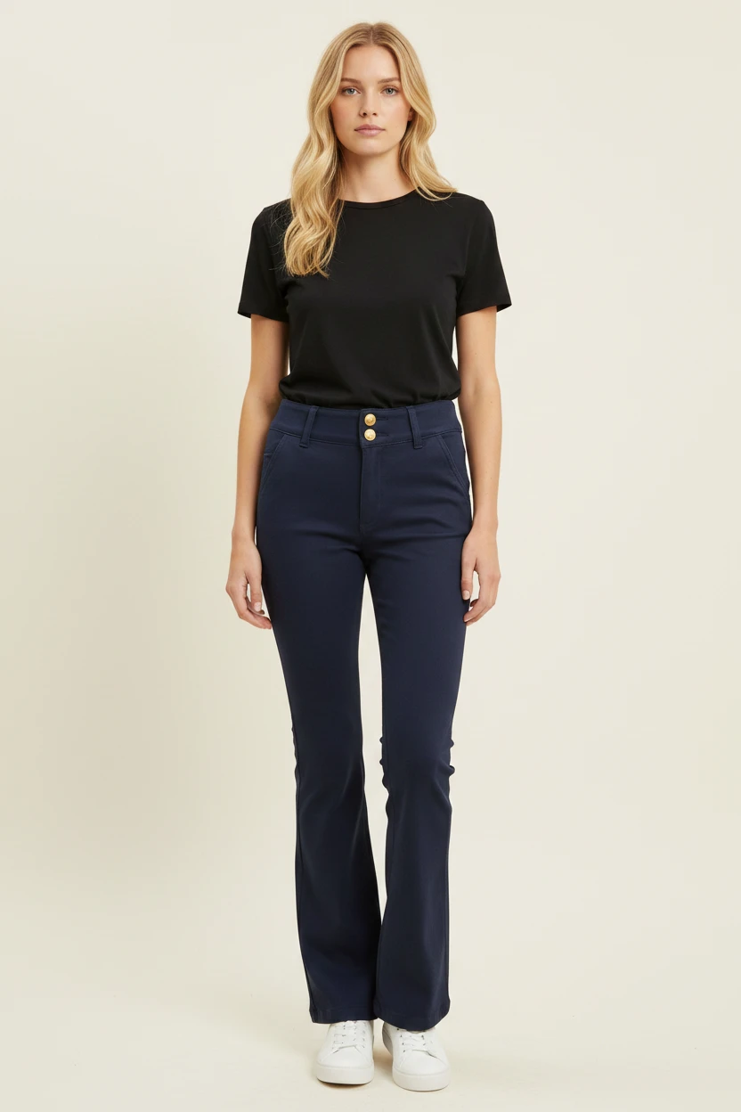 L82 (2) JEANS IN COTONE A TROMBETTA L82 - immagine 1