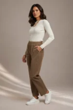 001 PANTALONE DONNA GAMBA DRITTA A COSTINE.ELASTICIZZATO E CON ELASTICO IN VITA - immagine 6