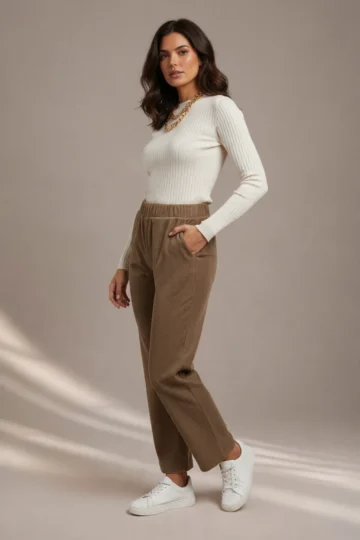 001 PANTALONE DONNA GAMBA DRITTA A COSTINE.ELASTICIZZATO E CON ELASTICO IN VITA - immagine 6