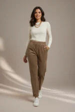 001 PANTALONE DONNA GAMBA DRITTA A COSTINE.ELASTICIZZATO E CON ELASTICO IN VITA