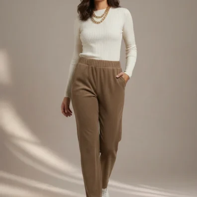 001 PANTALONE DONNA GAMBA DRITTA A COSTINE.ELASTICIZZATO E CON ELASTICO IN VITA