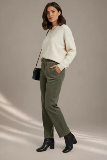 001 PANTALONE DONNA GAMBA DRITTA A COSTINE.ELASTICIZZATO E CON ELASTICO IN VITA - immagine 5