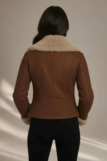 1552 CAPPOTTO DONNA SIMILPELLE SCAMOSCIATO INTERNO IN ECOPELO COLLO E POLSI REMOVIBILI - immagine 4